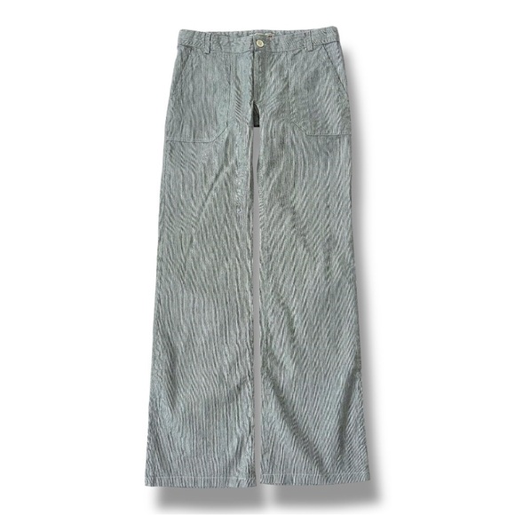 Bonpoint Other - Bonpoint | Grey/Blue Railroad Stripe Flared Trousers (12 yrs) 🍒